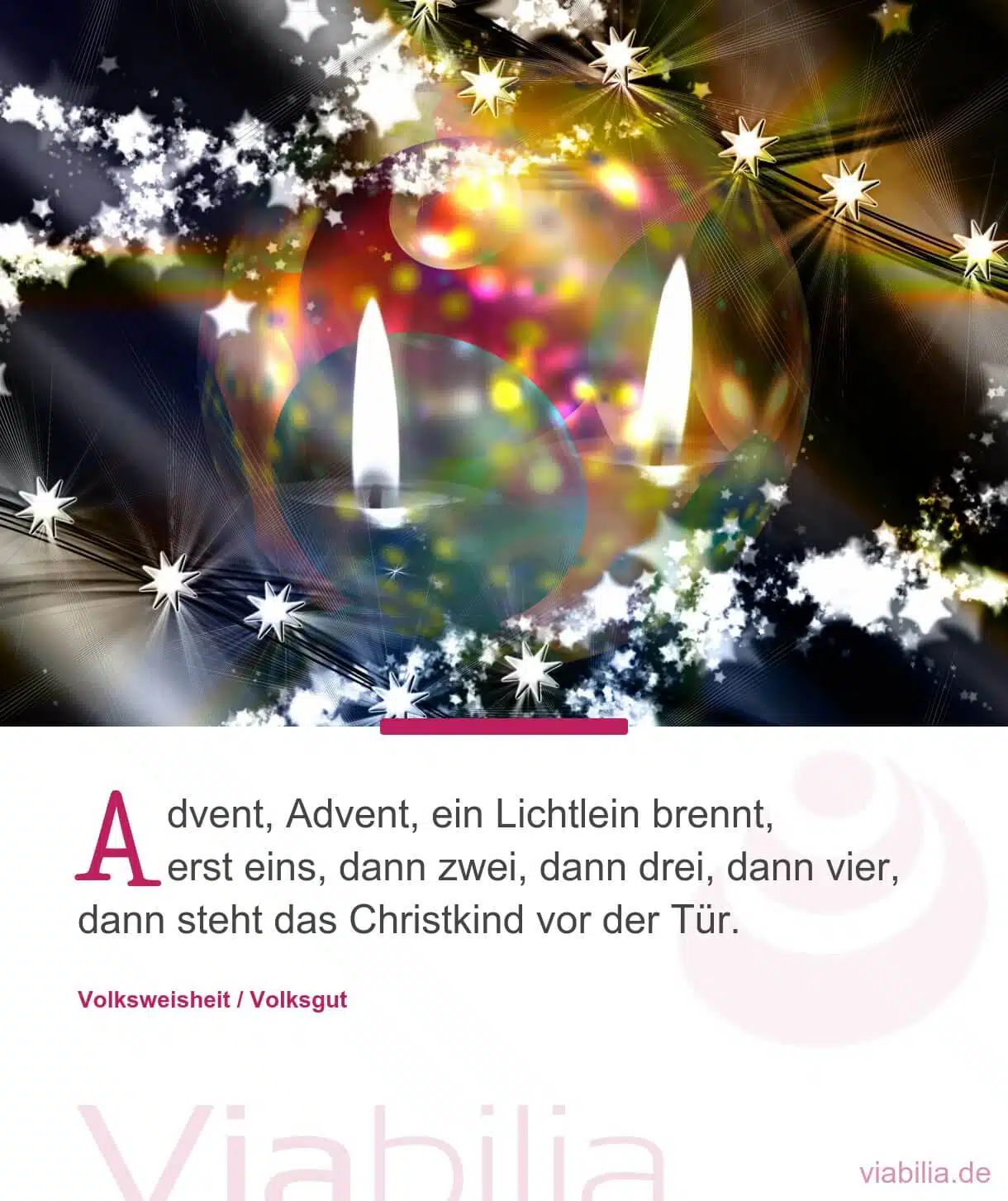 Sehr bekanntes Adventsgedicht zu Weihnachten