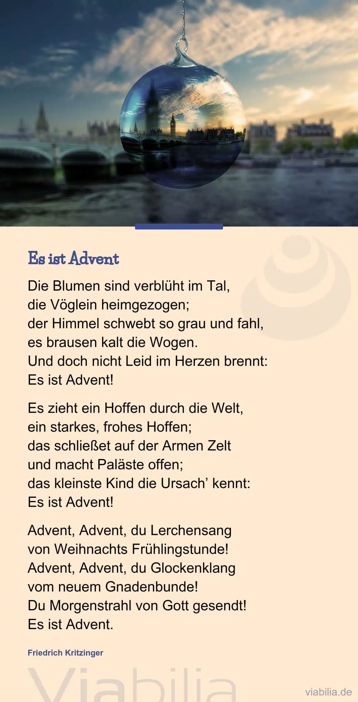 Älteres Adventsgedicht: es ist Advent