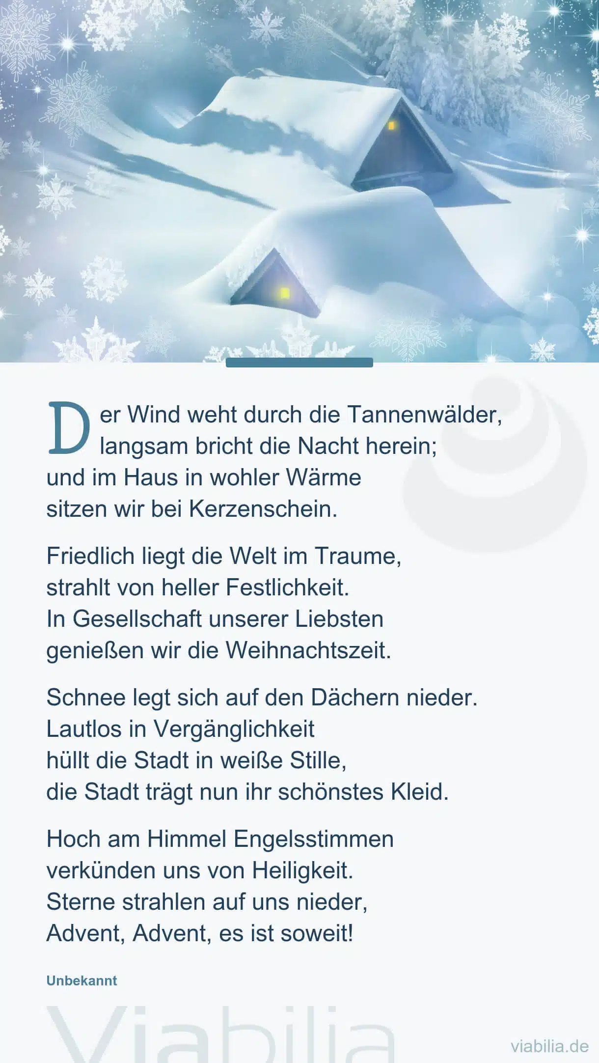 Adventsgedicht: friedlich liegt die Welt