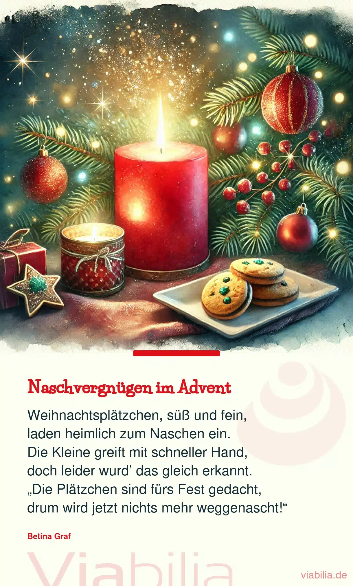 Lustiges Adventsgedicht für Kinder: Naschvergnügen im Advent