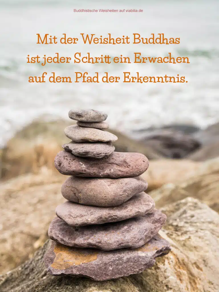 Buddhistische Weisheiten auf Bild