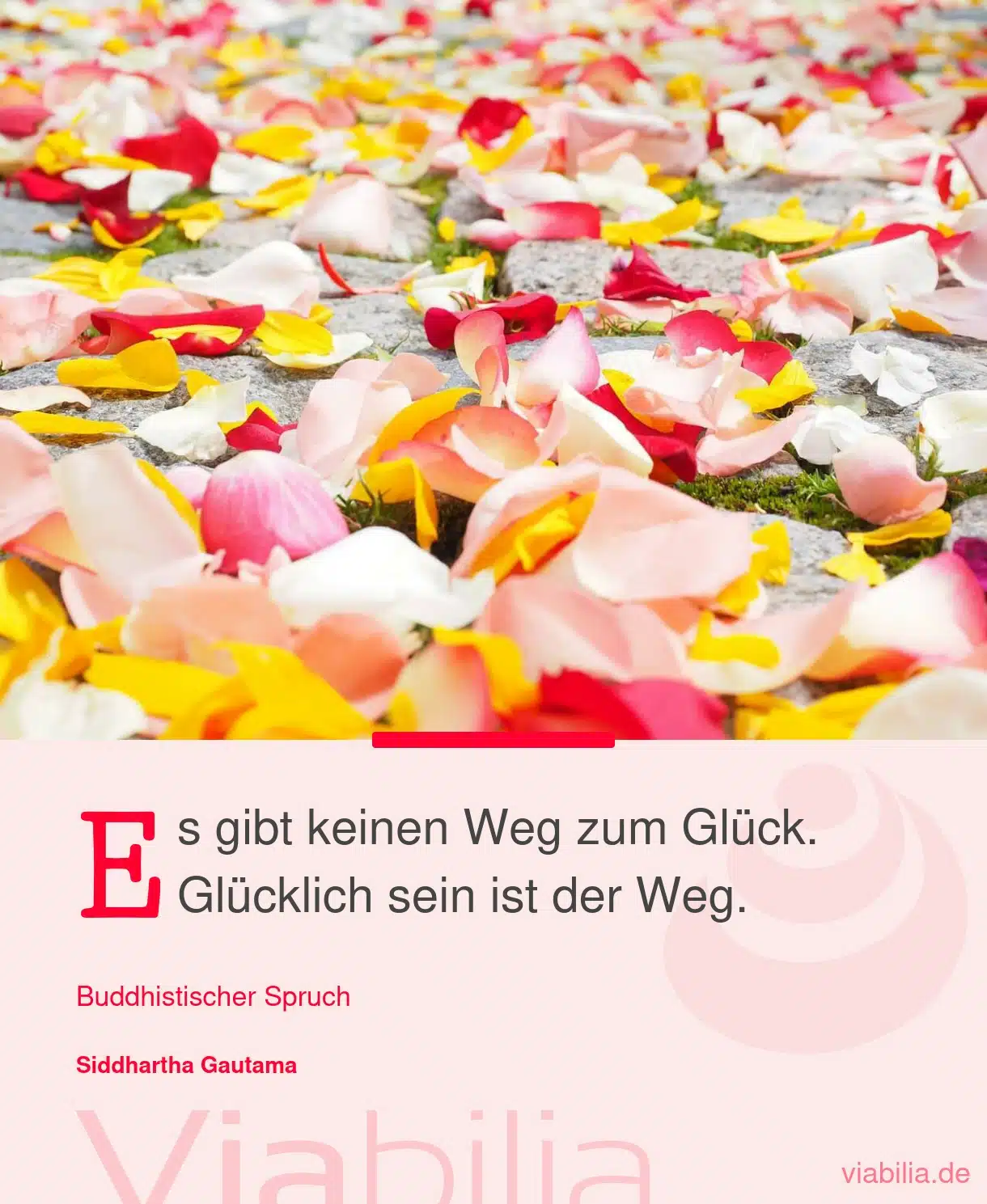 Buddhistischer Spruch über den Weg zum Glück