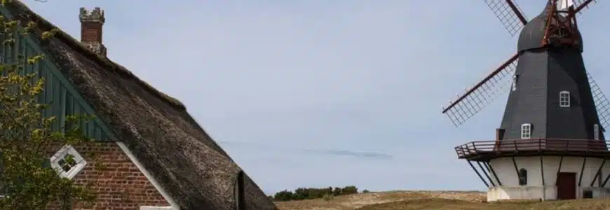 Bauernhaus und Windmühle