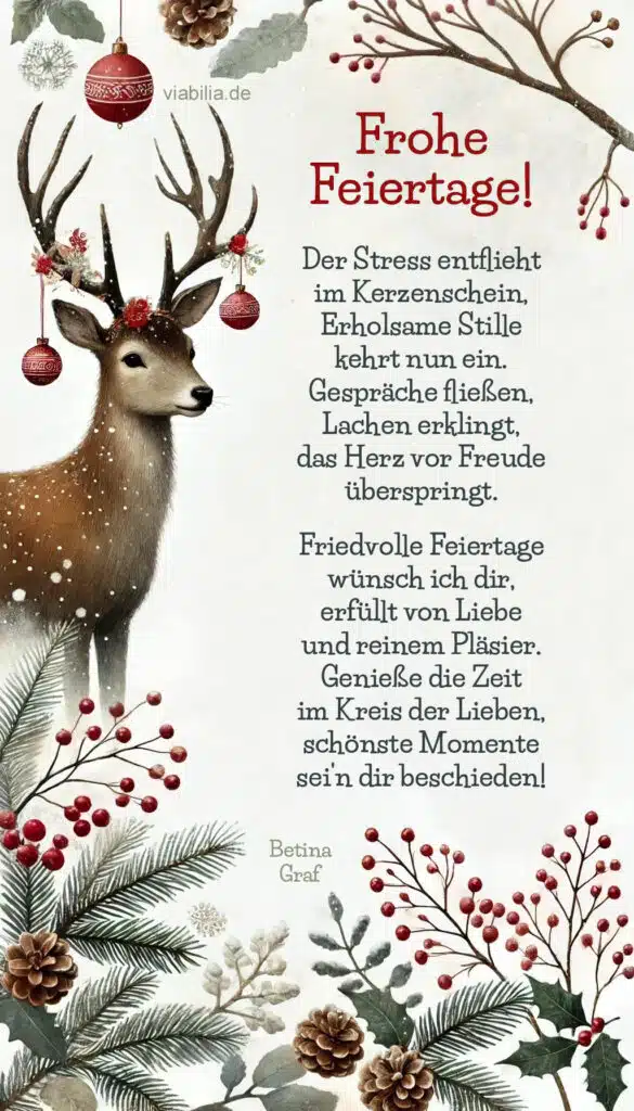 Weihnachtsgrüße für WhatsApp: frohe Feiertage mit Gedicht