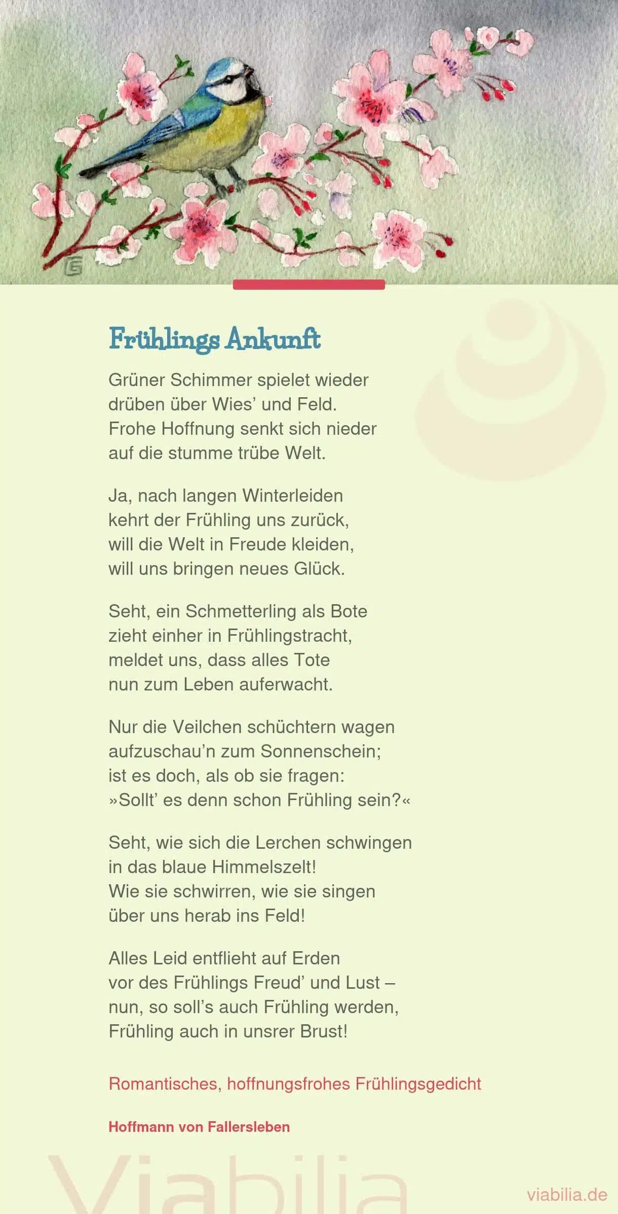 Frühlingsgedicht: Frühlings Ankunft