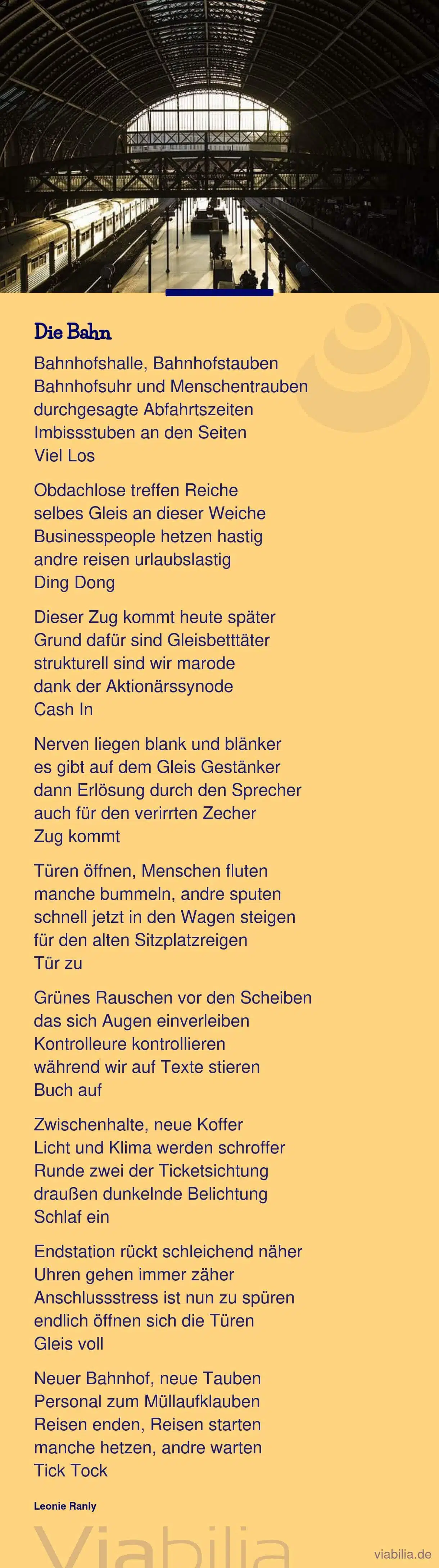 Gedicht: Die Bahn, von Leonie Ranly