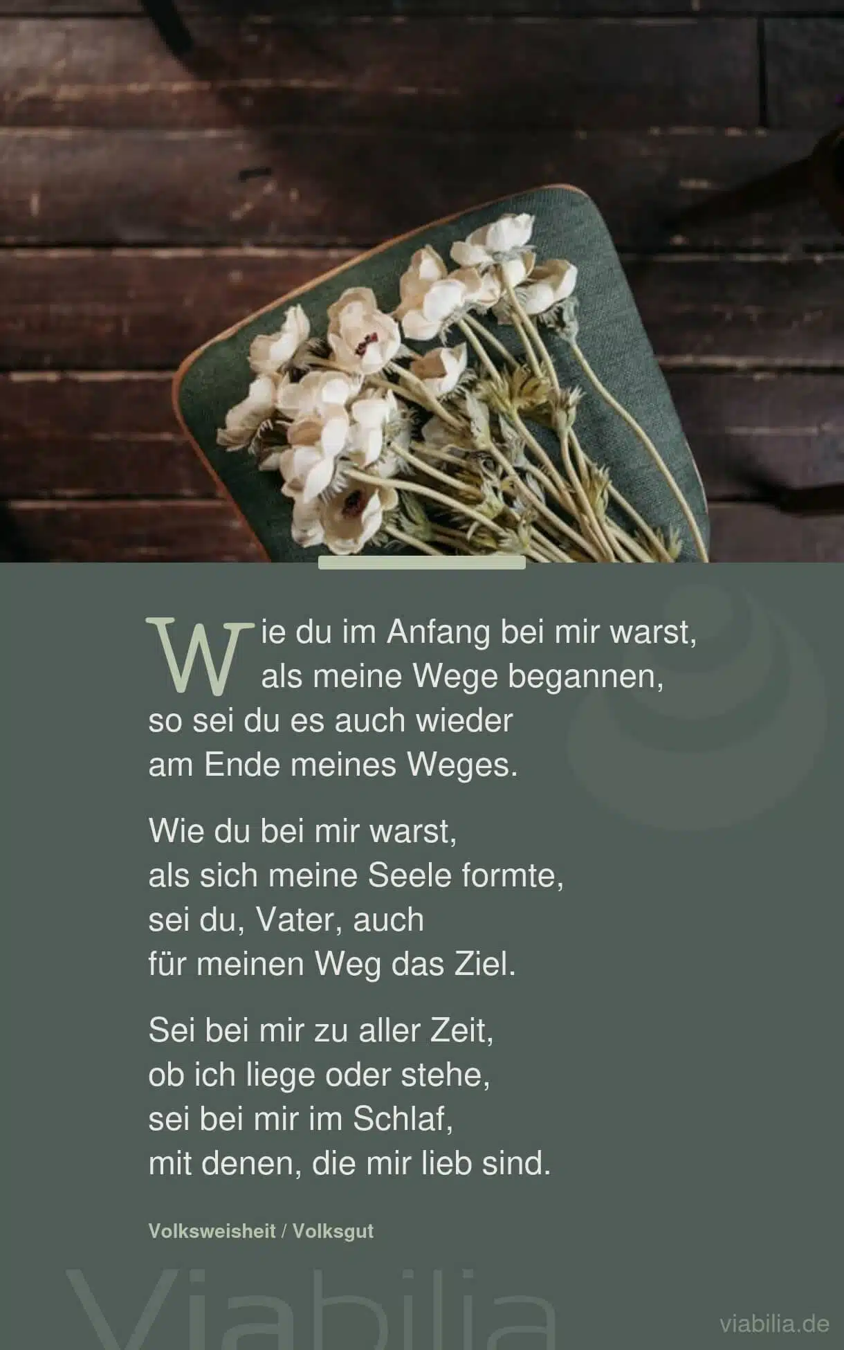 Religiöses Trauergedicht bzw. irisches Gebet