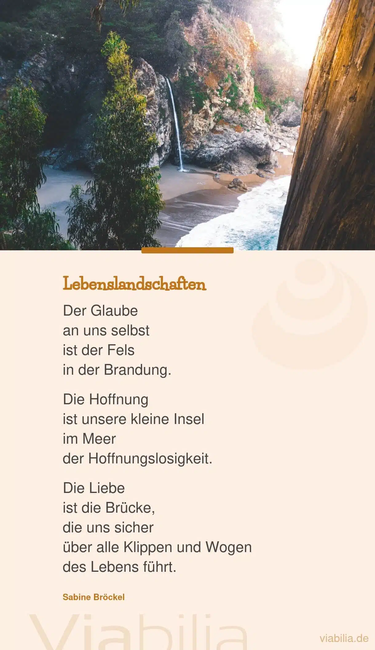 Mut machendes Liebesgedicht: Lebenslandschaften