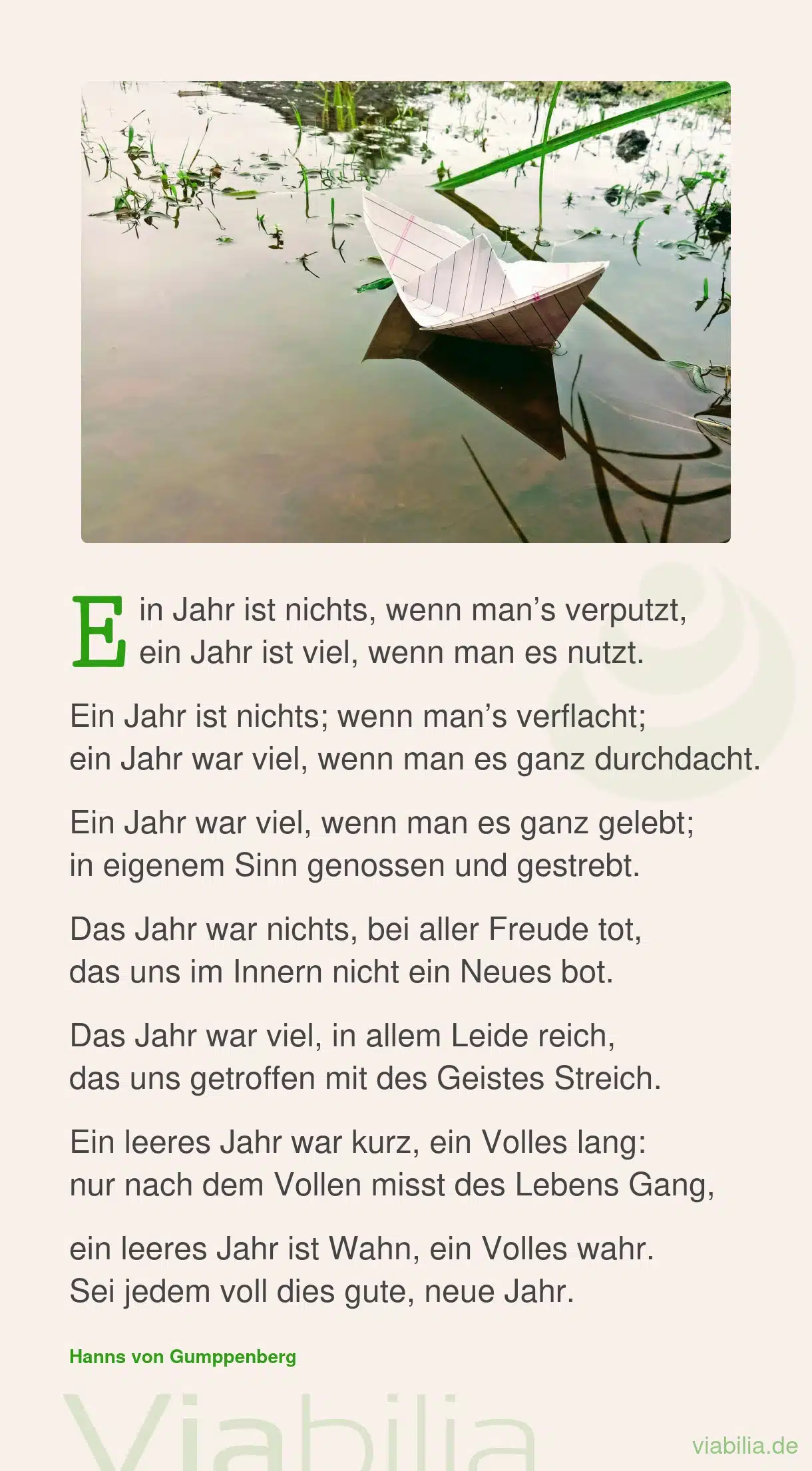 Gedicht zum neuen Jahr