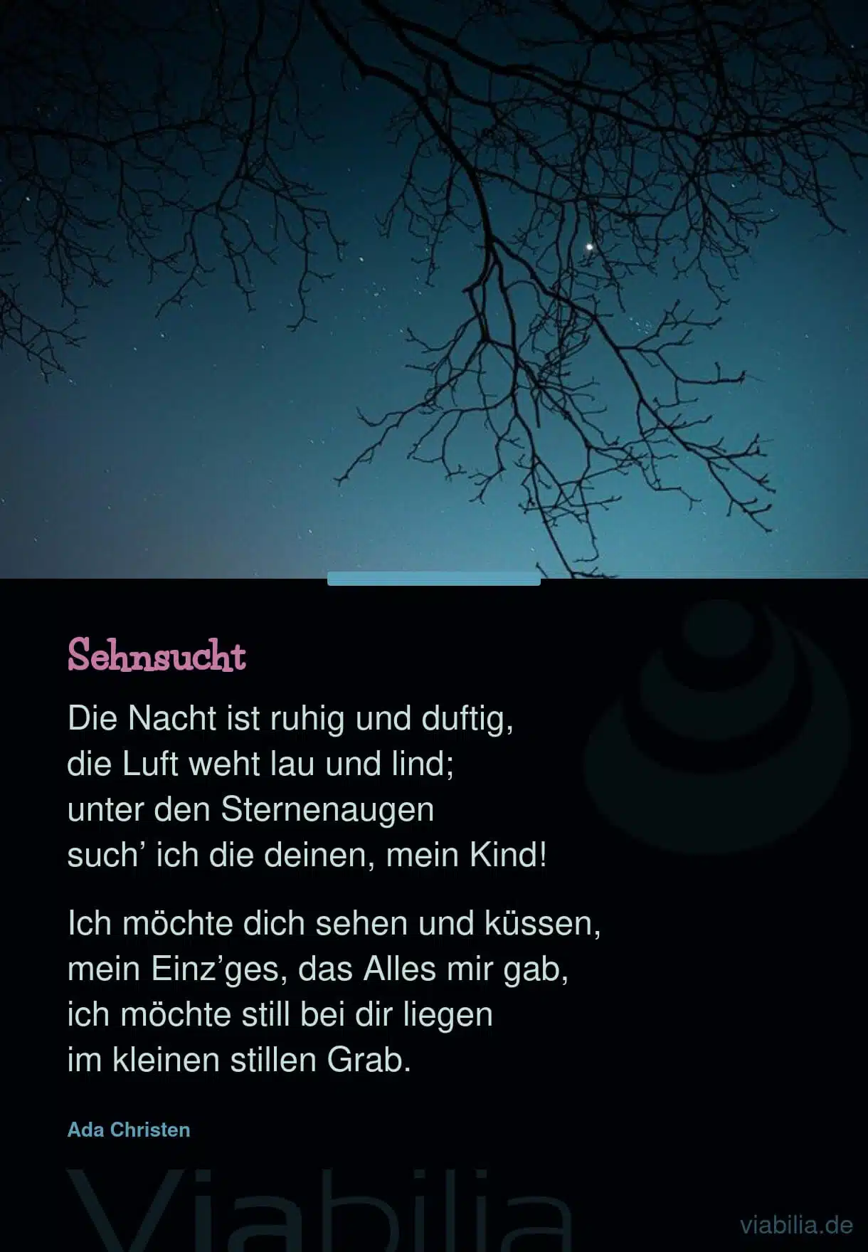 Gedicht: Sehnsucht nach dem verstorbenen Kind