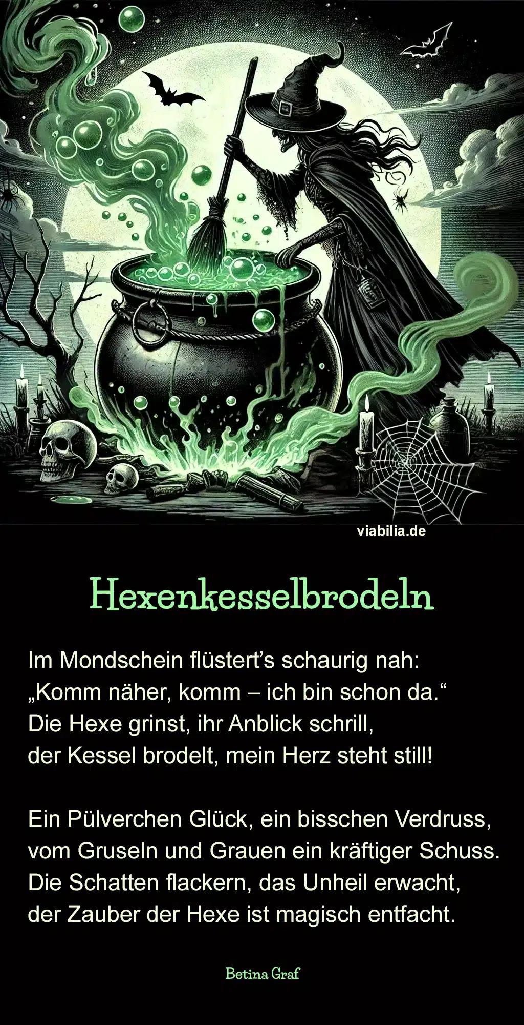 Gruseliges Halloween-Gedicht bzw. Spruch zu Halloween mit Bild