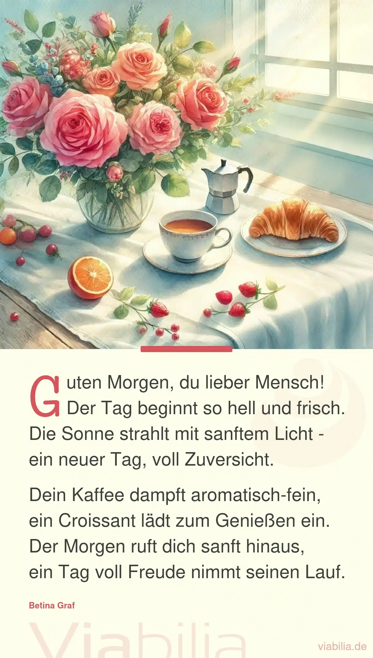 Guten Morgen Grüße als Gedicht