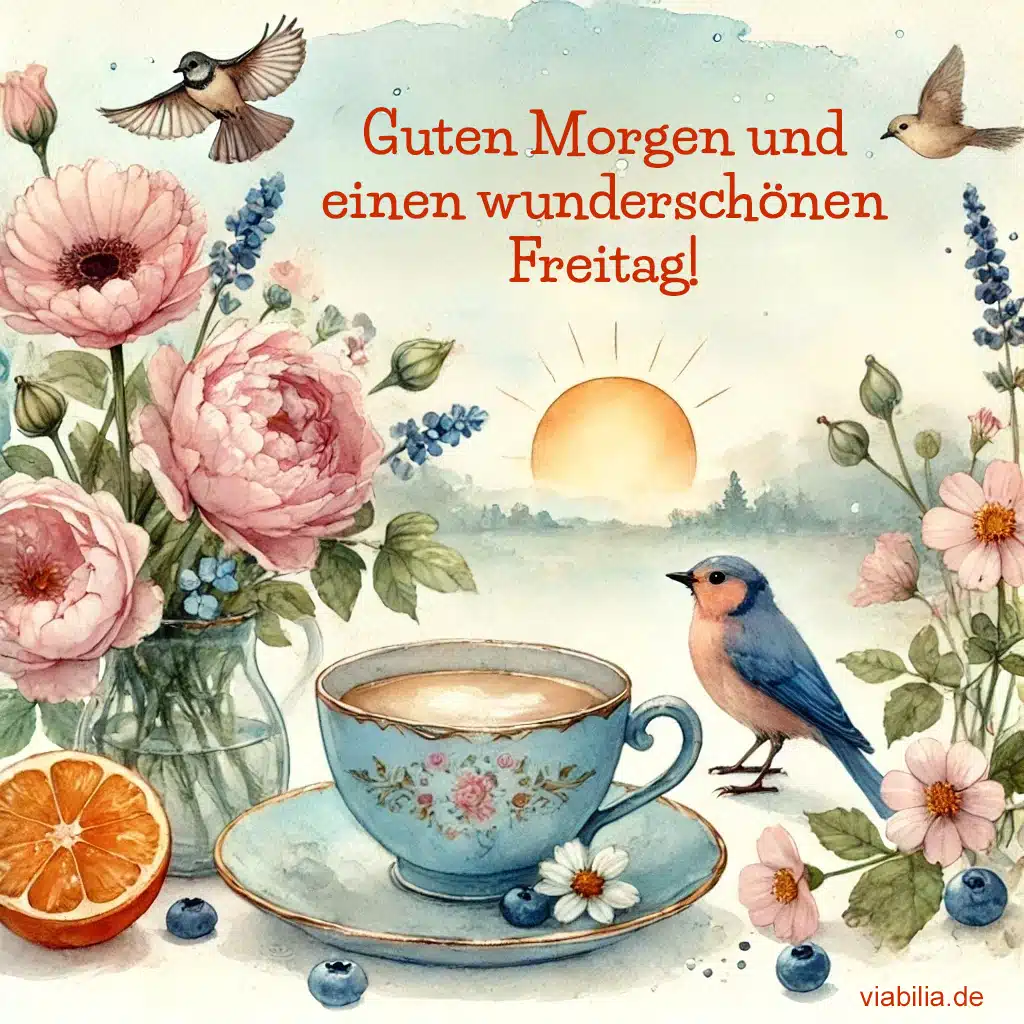 Guten Morgen-Grüße, hier für einen wunderschönen Freitag