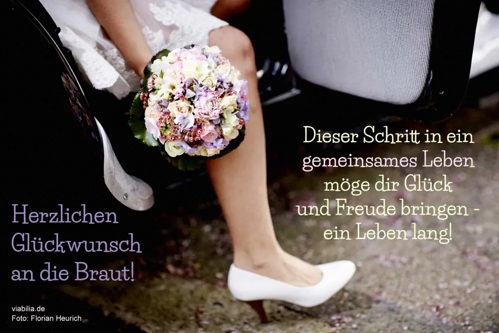 Hochzeitswunsch an die Braut: Schritt in ein gemeinsames Leben