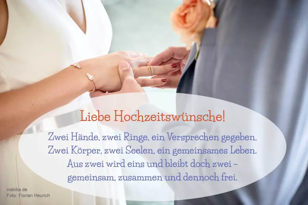 Liebe Hochzeitswünsche mit einem Hochzeitsgedicht