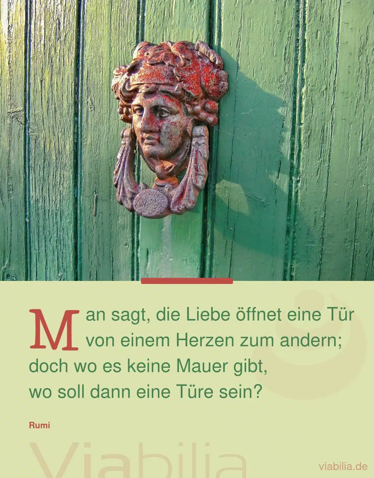 Liebesspruch zum Nachdenken: Liebe öffnet Tür