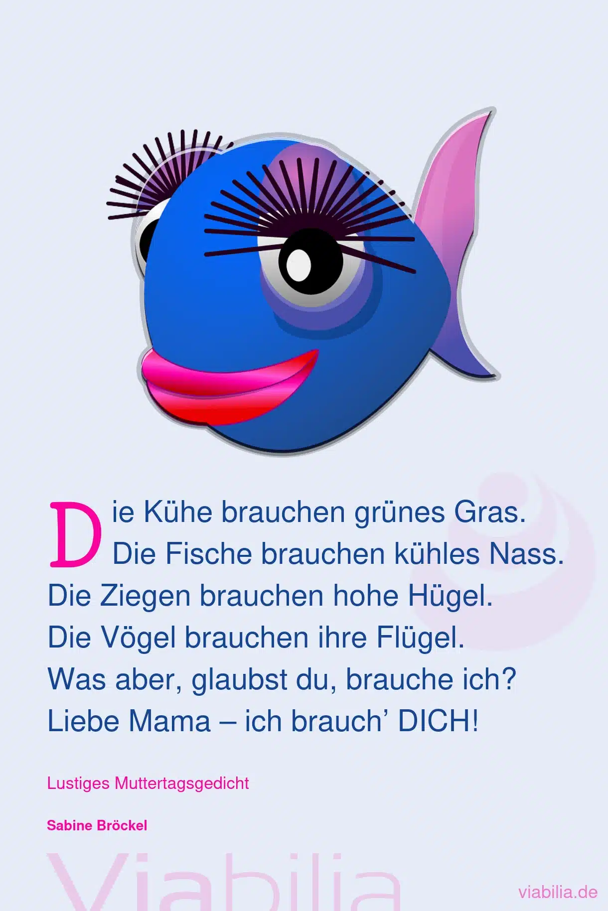 Kurzes Muttertagsgedicht mit lustigem Bild