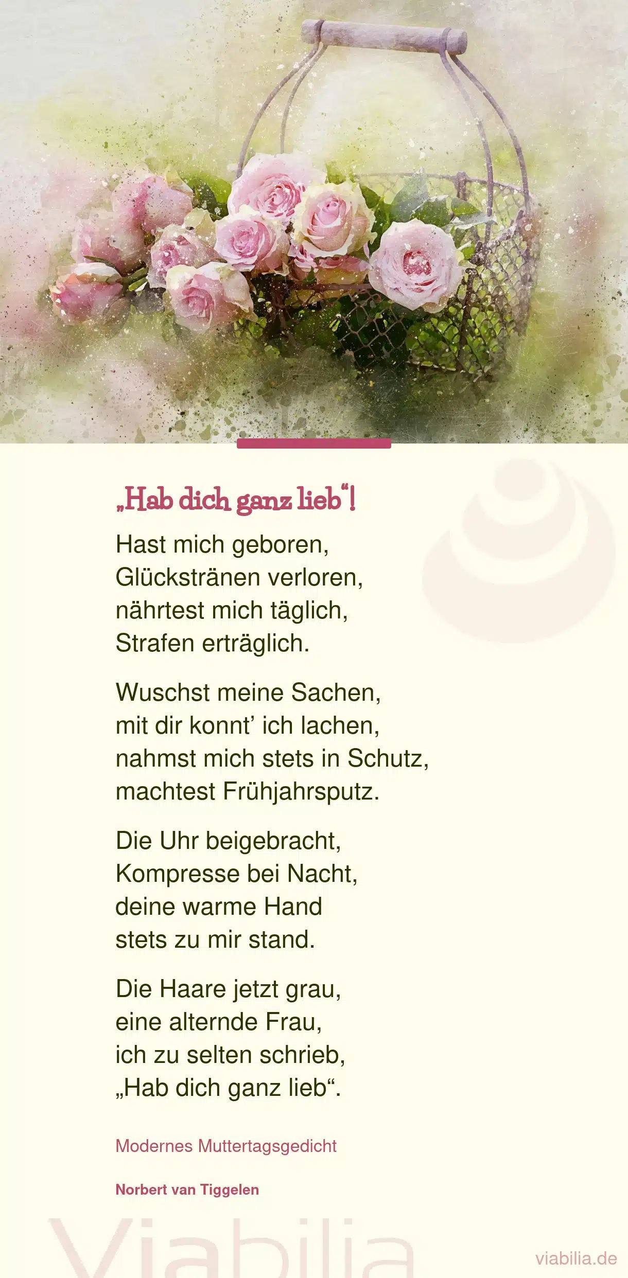 Modernes Gedicht: Hab dich ganz lieb