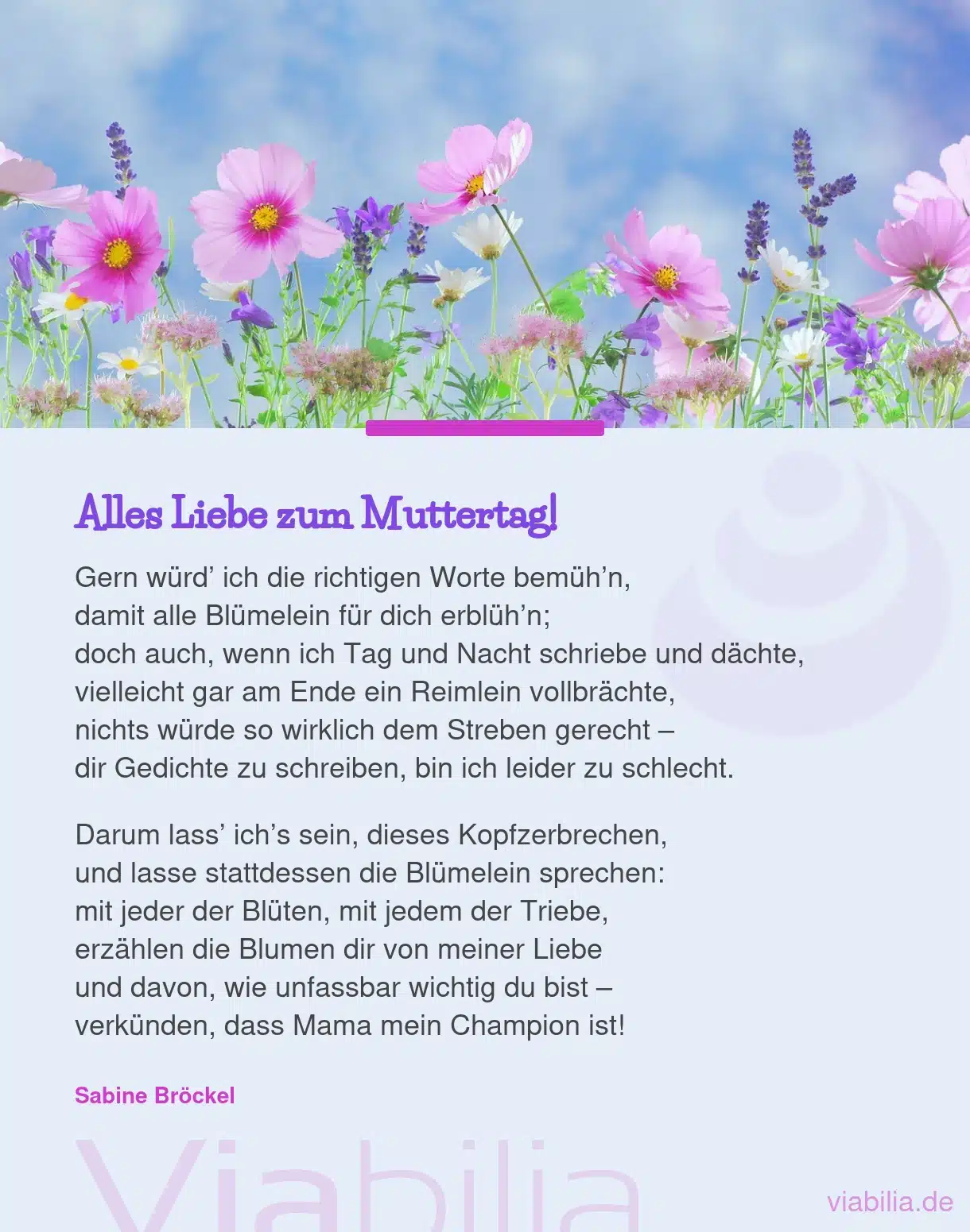 Muttertagsgedicht: alles Liebe zum Muttertag