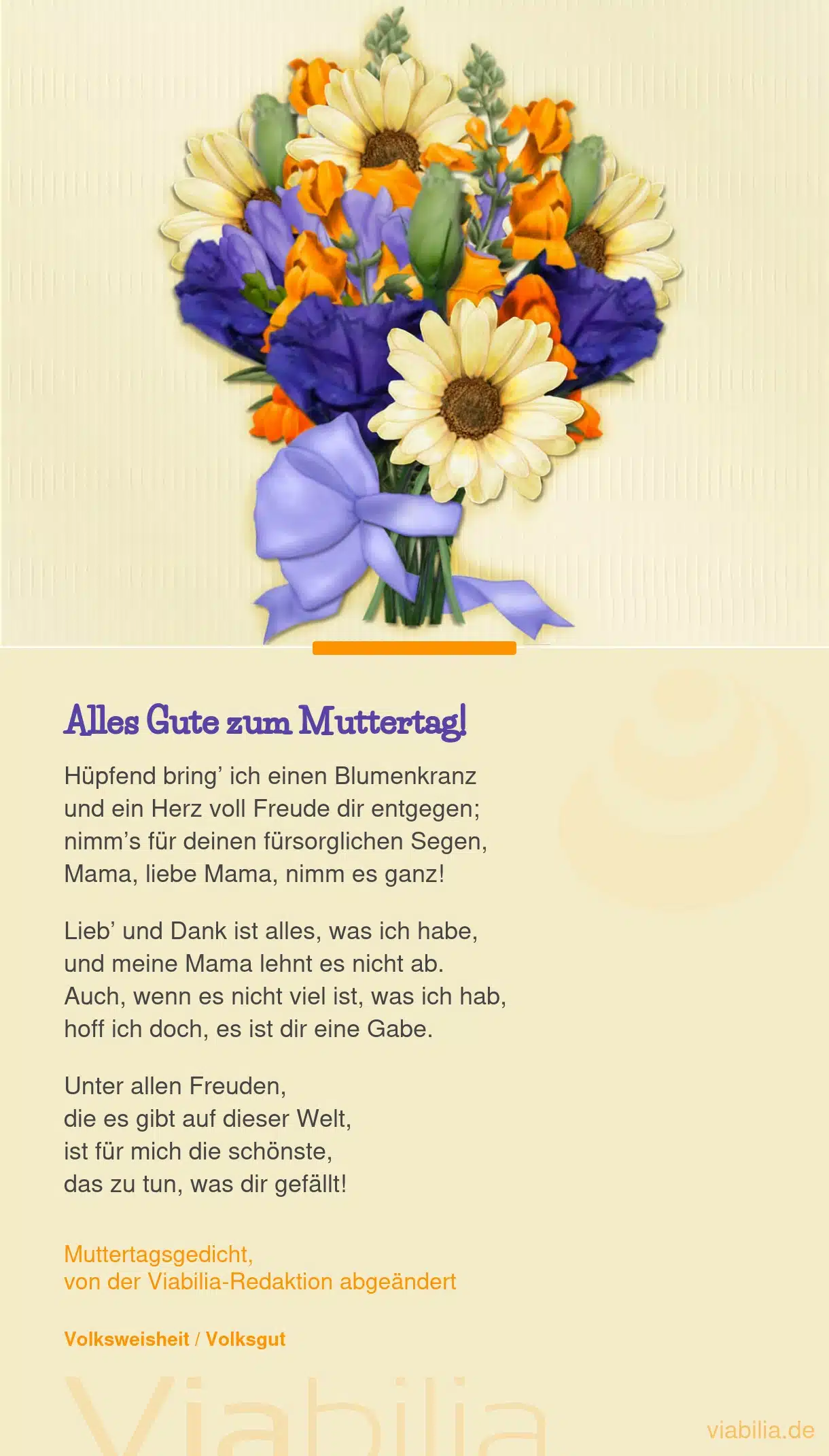 Alles Gute zum Muttertag wünschen, mit einem Blumenstrauß als Bild