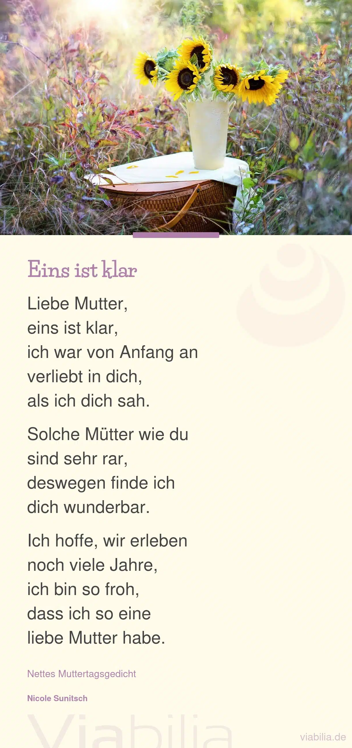 Muttertagsspruch: liebe Mutter