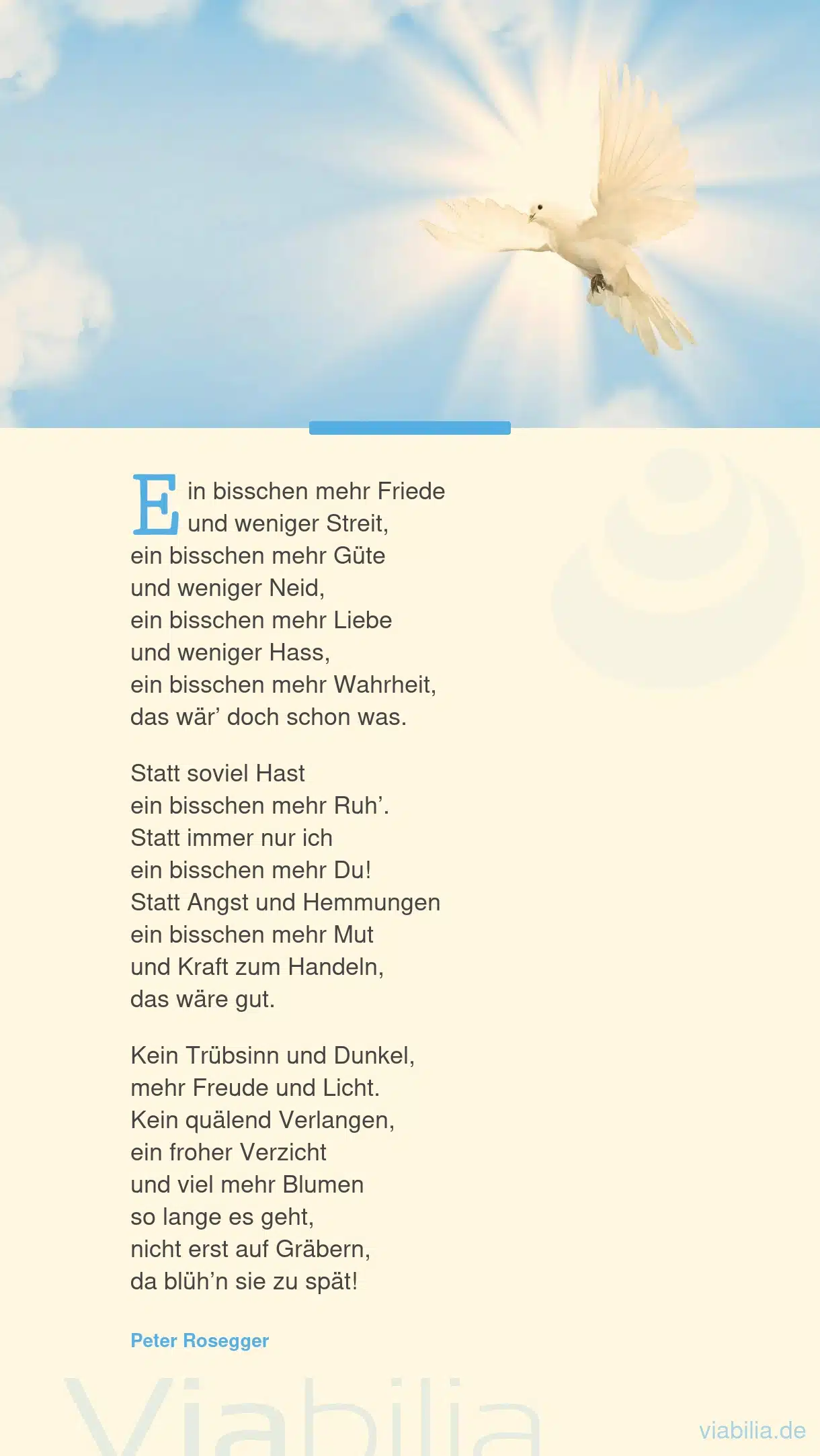 Neujahrsgedicht: ein bisschen mehr Friede und weniger Streit