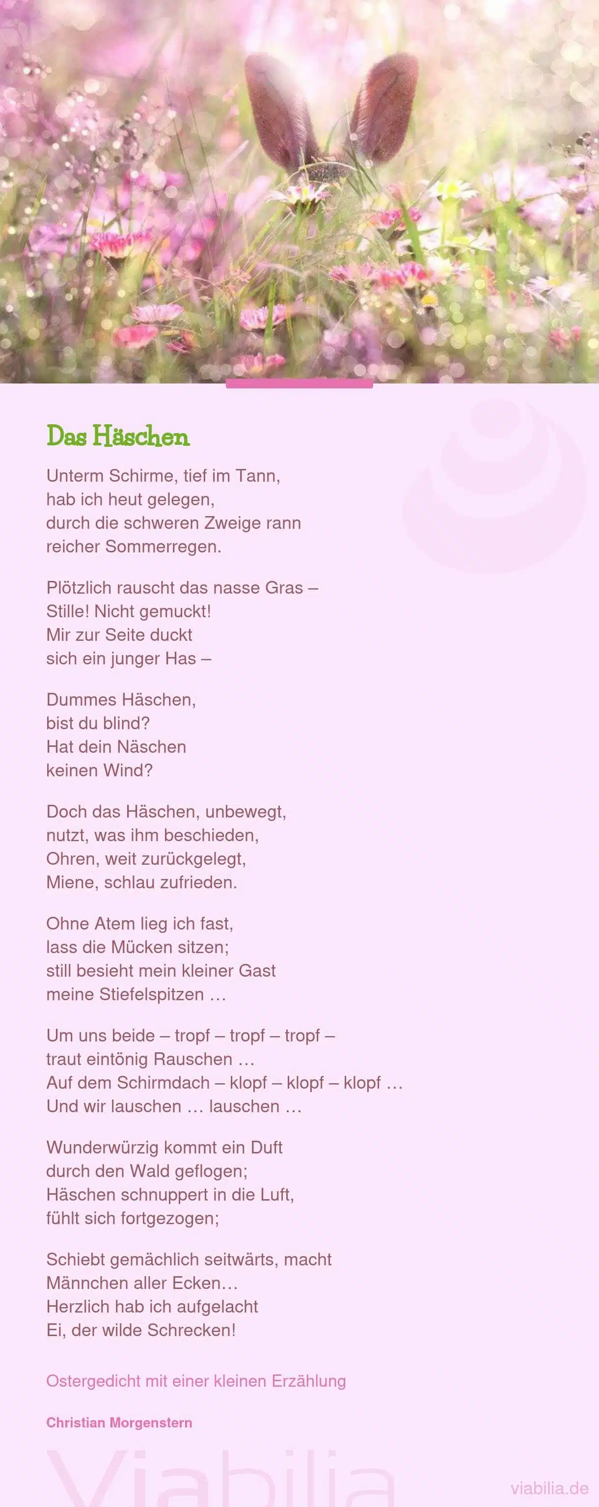 Ostergedicht für Kinder: das Häschen