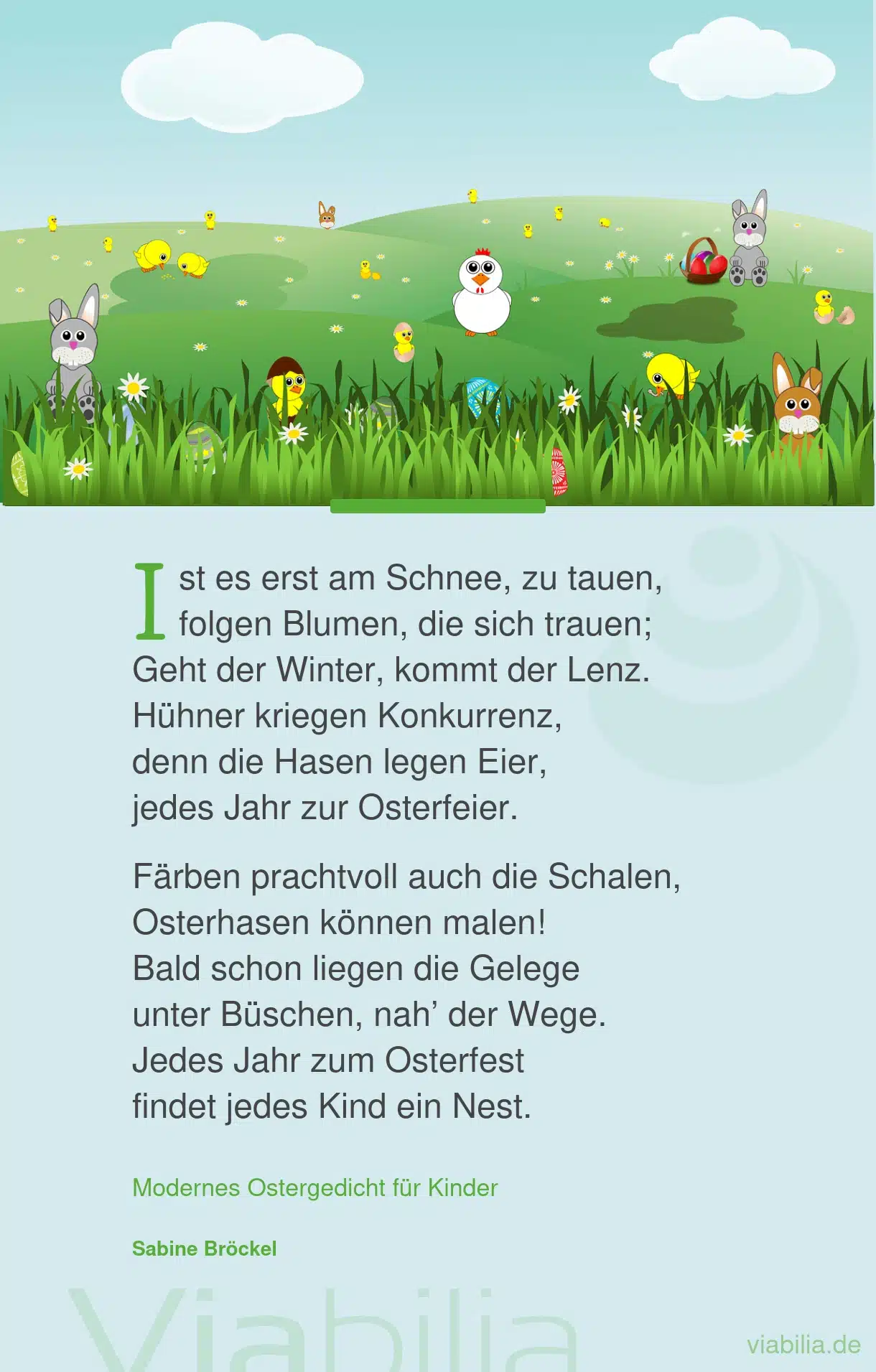 Ostergedicht für Kinder über Schnee und den Frühling