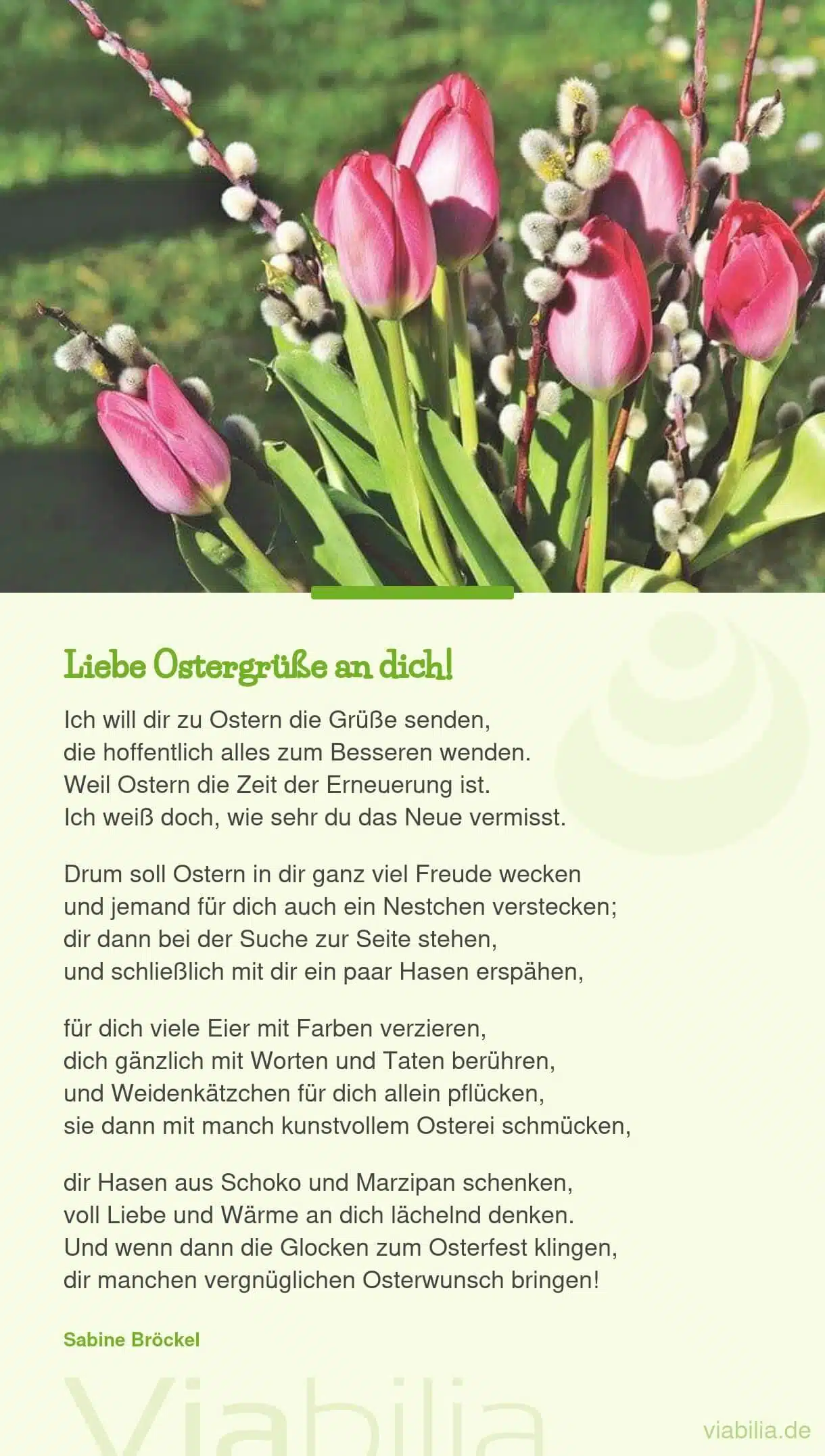 Modernes Ostergedicht mit lieben Wünschen