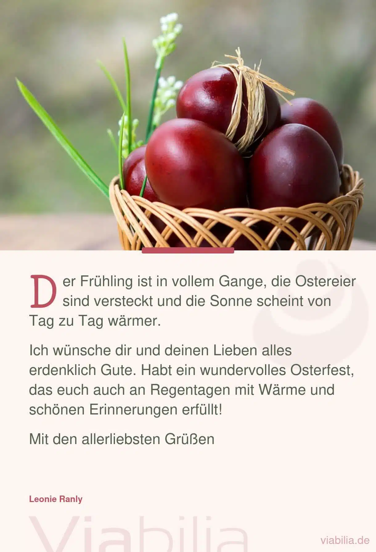 Ostergrüße für Karte: der Frühling ist im Gange