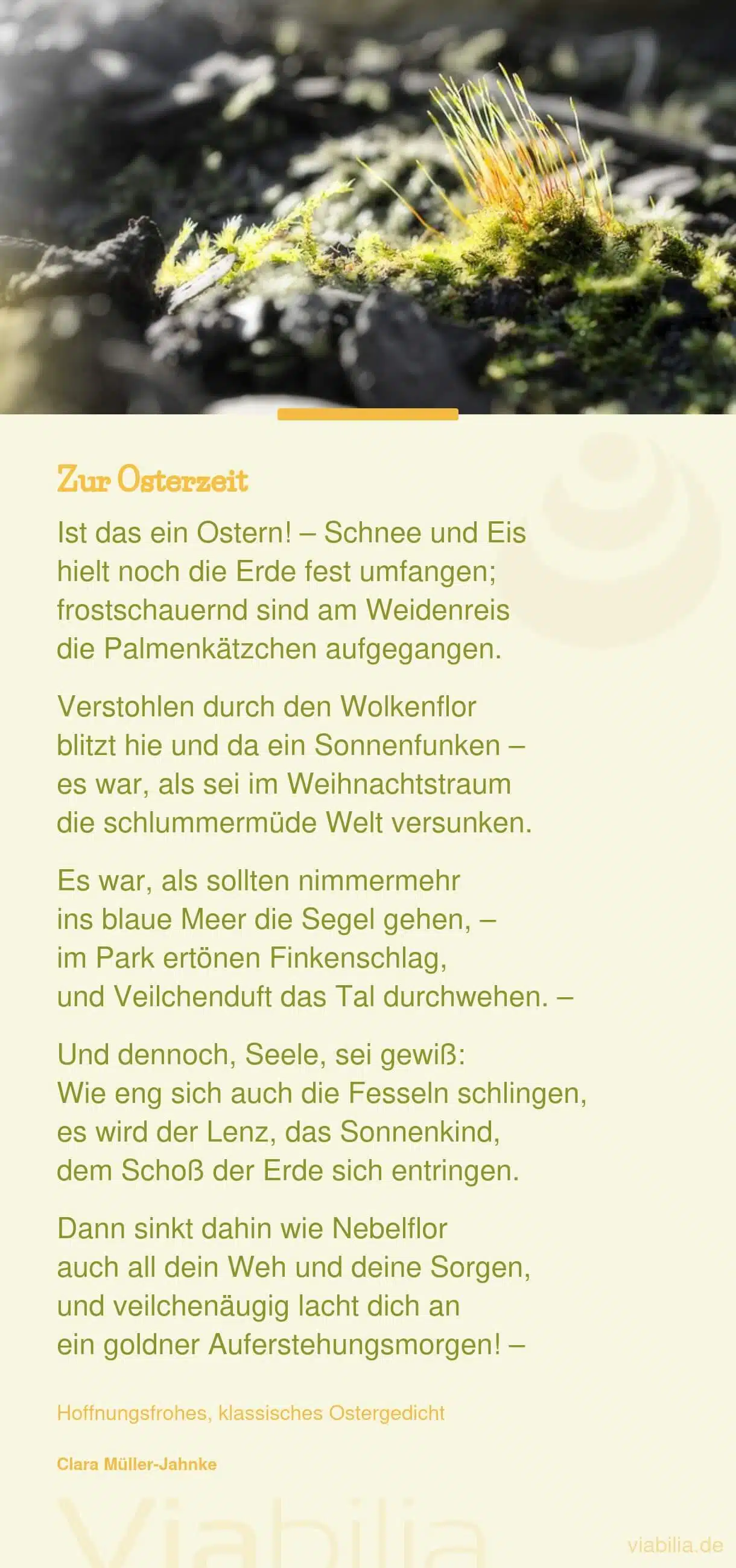 Längerer, klassischer Osterspruch zur Osterzeit