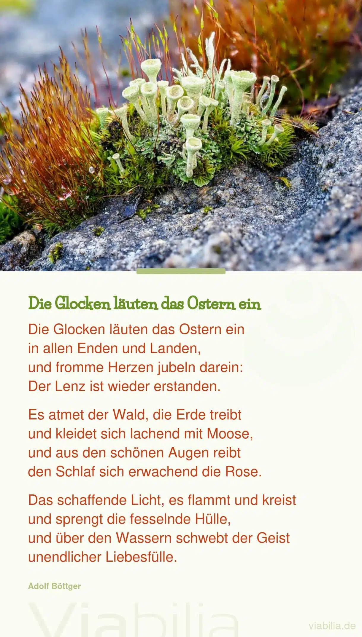 Ostersprüche, hier Gedicht: Glocken läuten Ostern ein