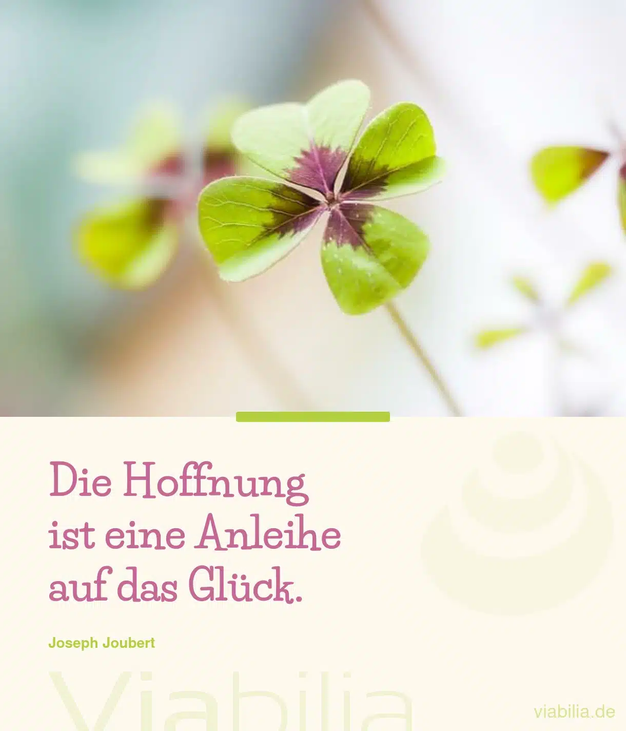 Spruch über Glück und Hoffnung