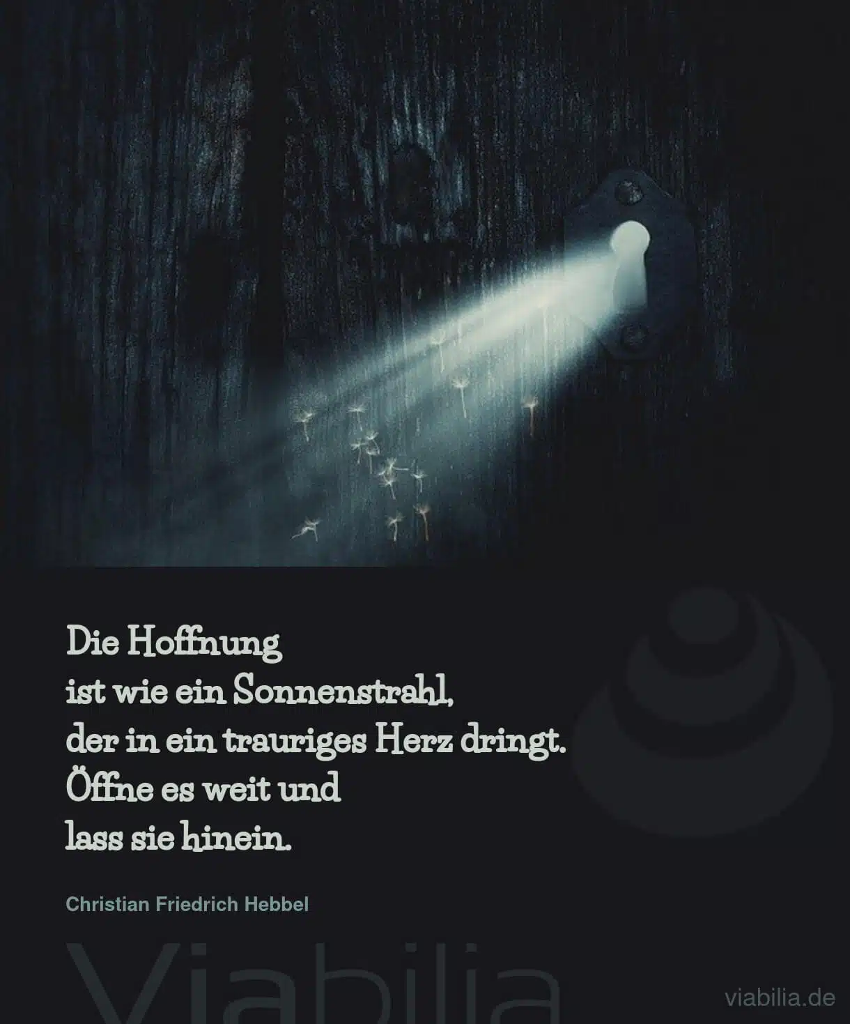 Trost spendender Spruch mit Bild für Hoffnung