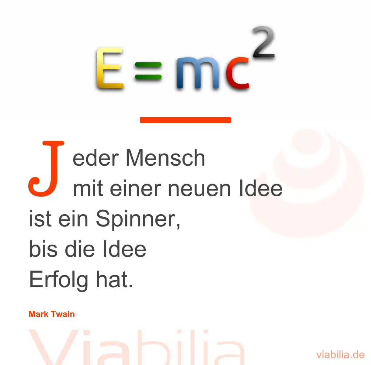 Idee und Erfolg - Spruch