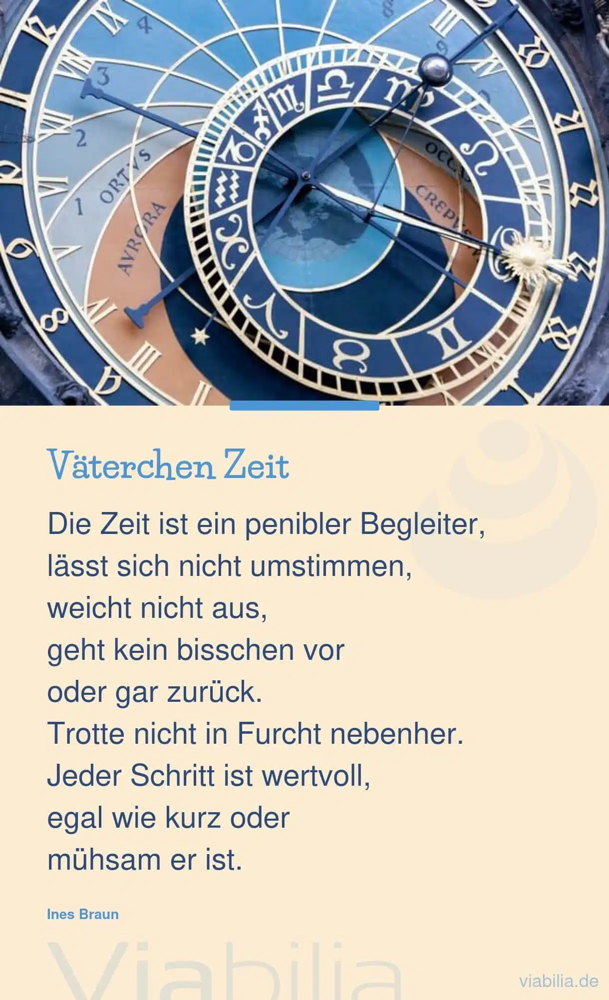 Moderner Spruch über Väterchen Zeit