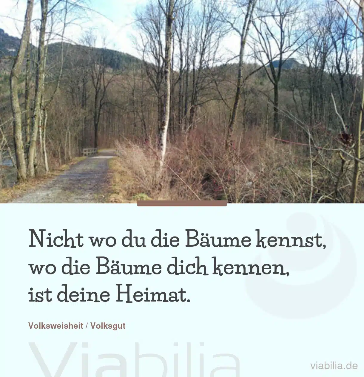 Spruch: wo die Heimat ist