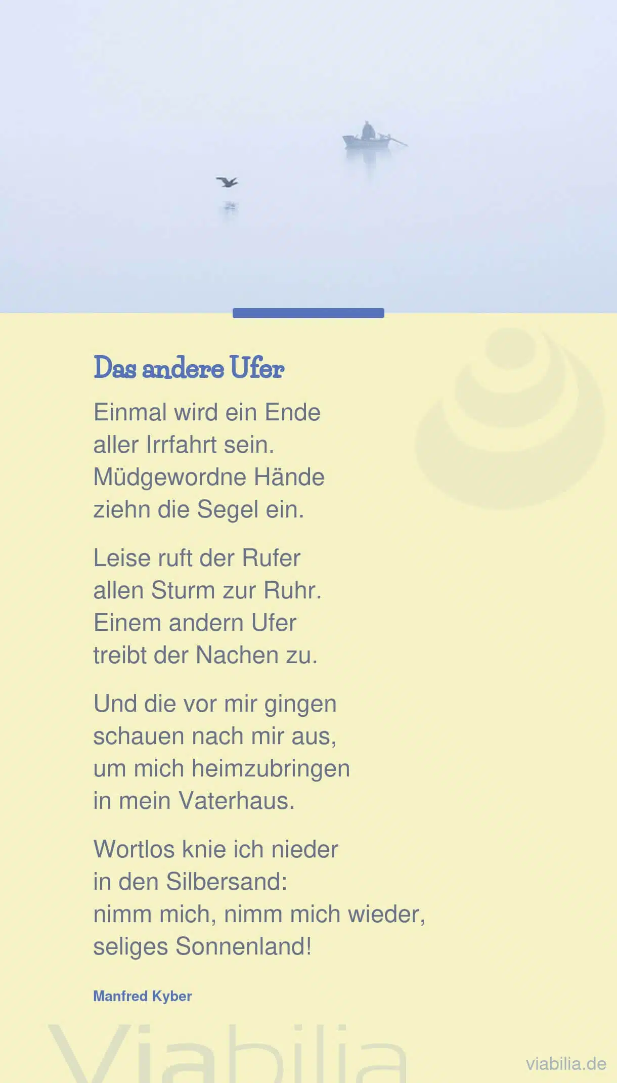 Trauergedicht: das andere Ufer