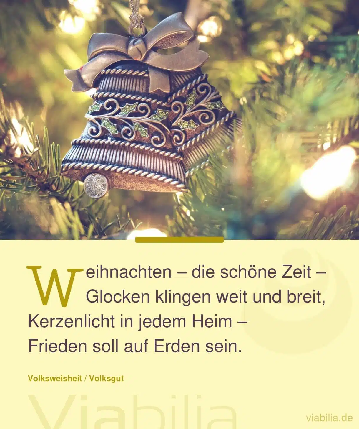 Kurzer Spruch in der Weihnachtszeit: Frieden auf Erden