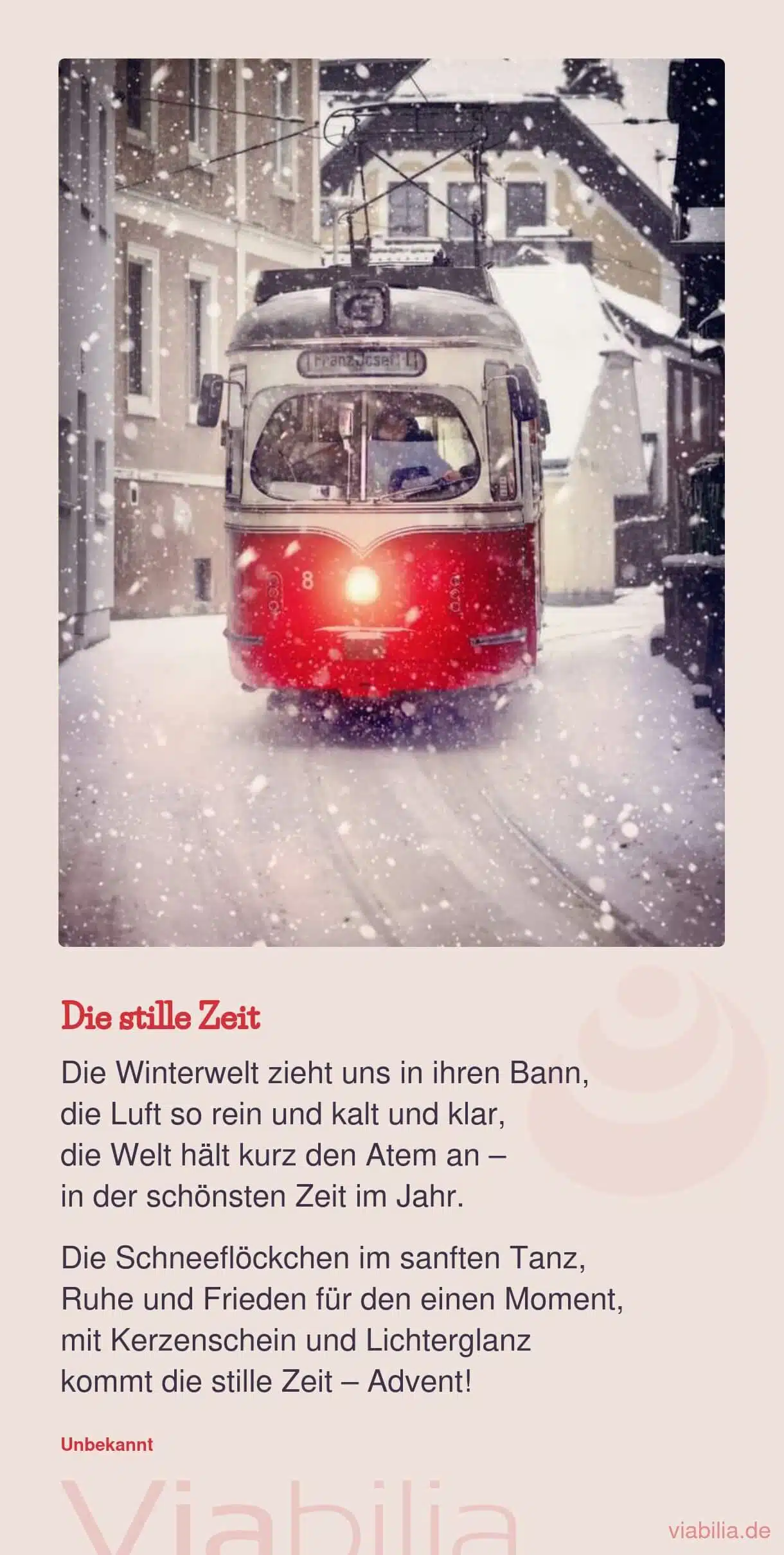 Adventsgedicht: stille Zeit in Winterwelt