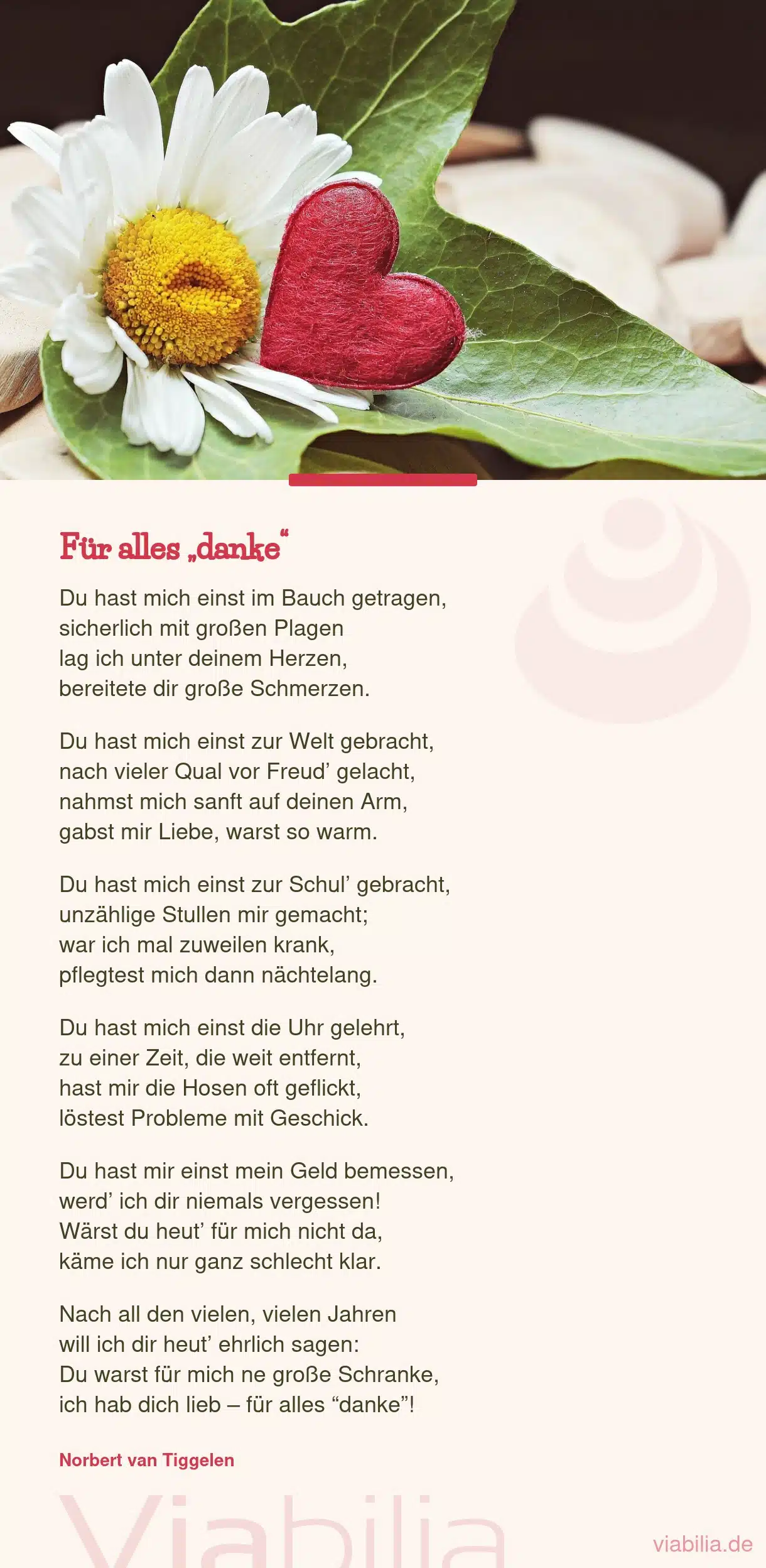 Muttertagsgedicht: Für alles 